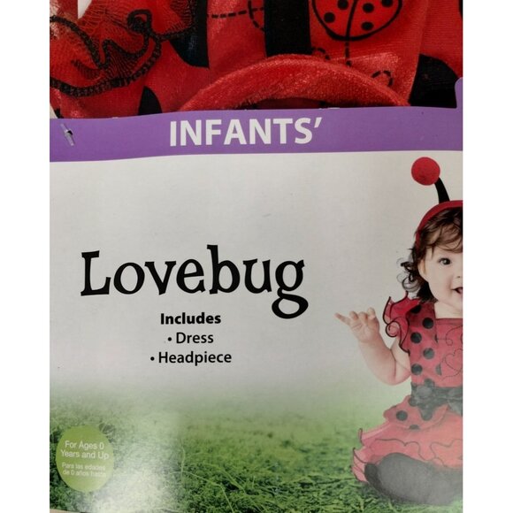 Infant 6 to 12 Months Lovebug Ladybug Dress and Headpiece Halloween Costume - Picture 3 of 6